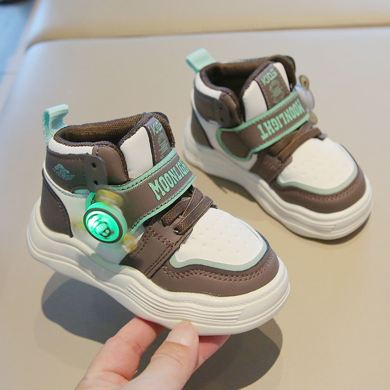 【21码儿童鞋】亮灯儿童鞋子春秋新款女童板鞋中帮超轻
