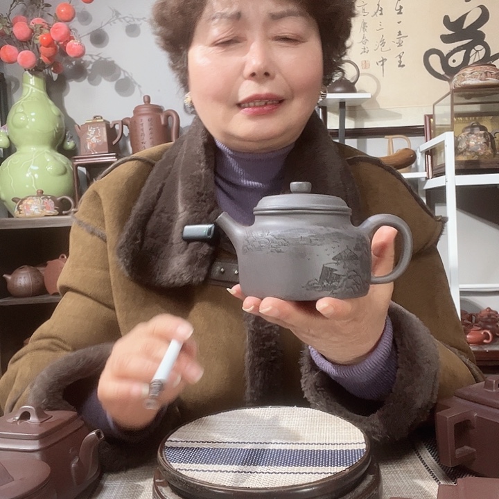 紫泥茶壶君**德原矿紫砂壶