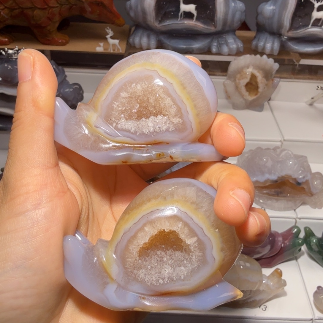 菱***角玛瑙/玉髓未镶嵌摆件