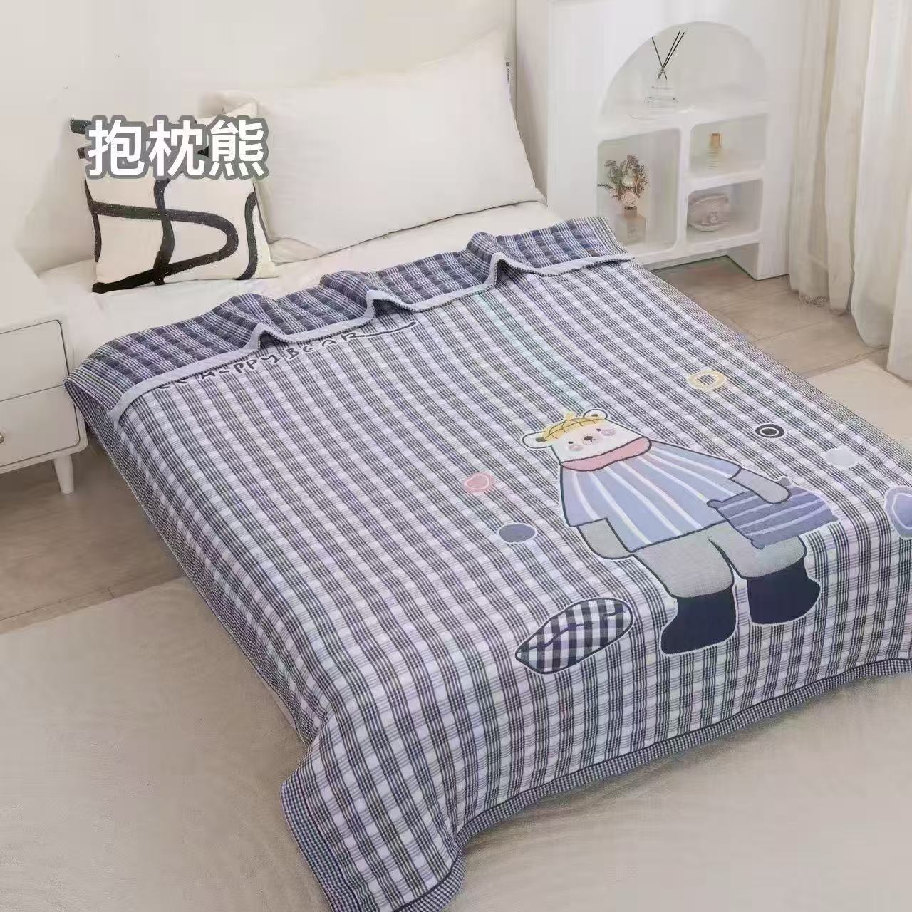 【200*230格格熊】A类纯棉亲肤四季可爱卡通泡芙被