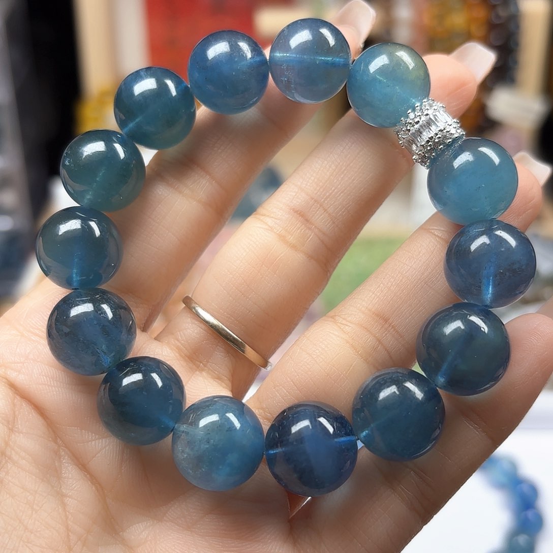 水晶手链未镶嵌海蓝宝14
