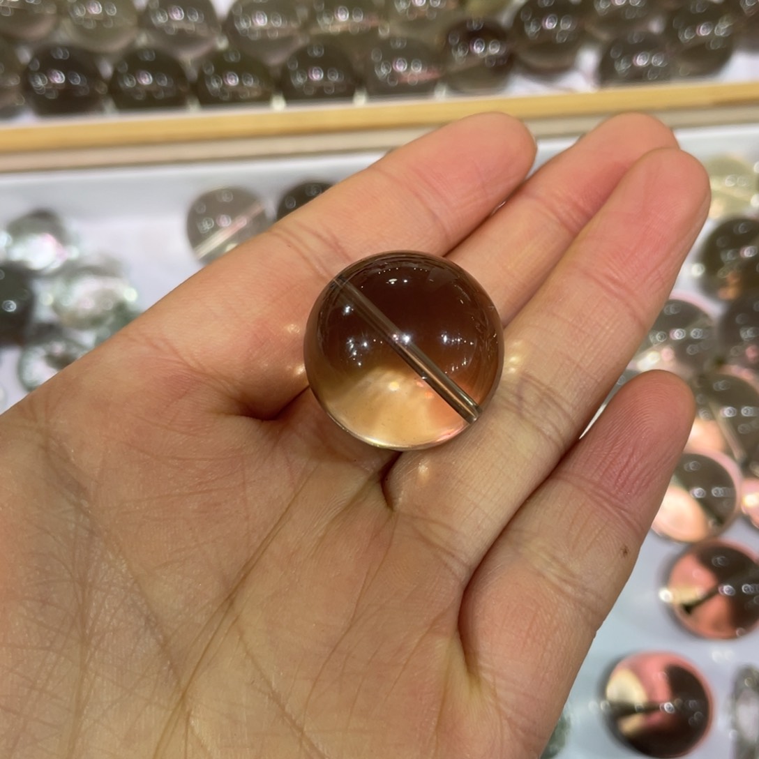 水晶珠子未镶嵌茶水晶珠子2.4