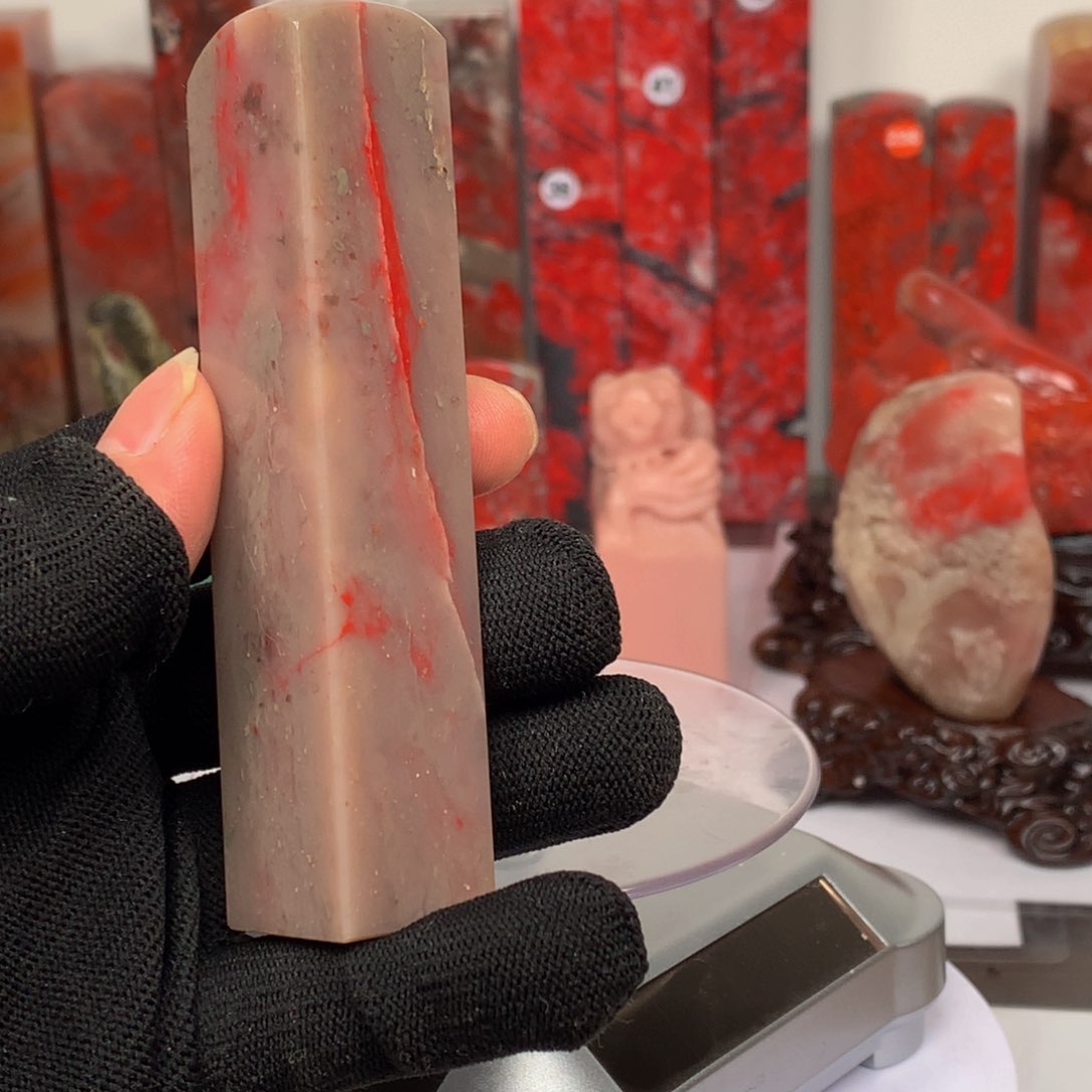 昌化石鸡血石软玉鸡血石印章