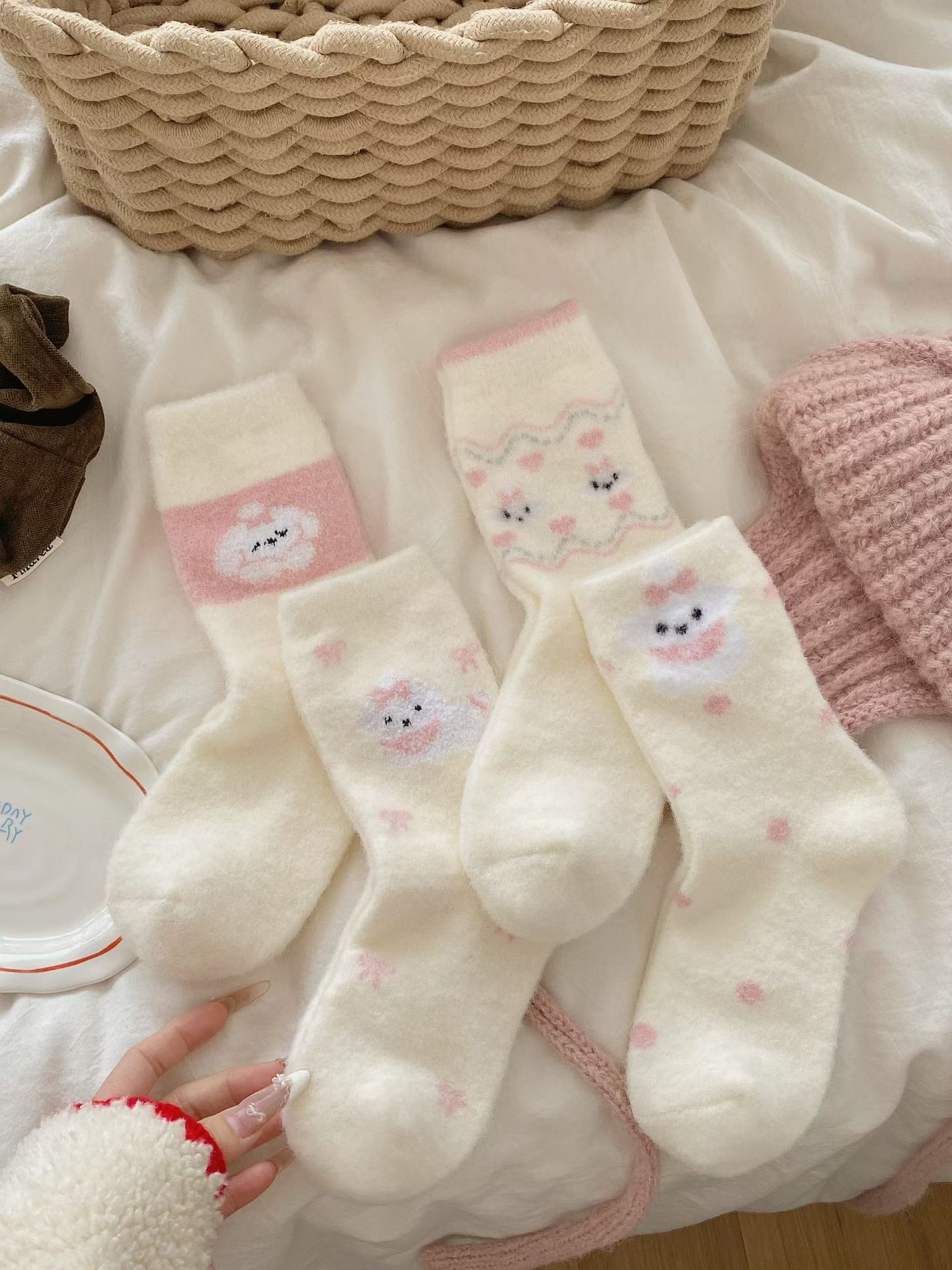 【自选组合】韩系简约复古个性甜美卡通棉袜装饰袜羊毛袜中筒袜澳绒