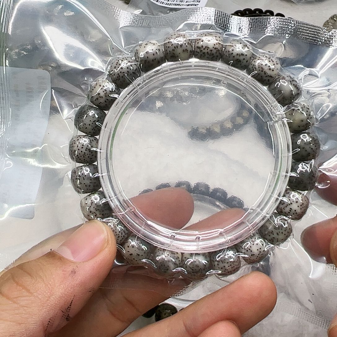 星月菩提手串75高端黑冰黑灰星月菩提单圈10