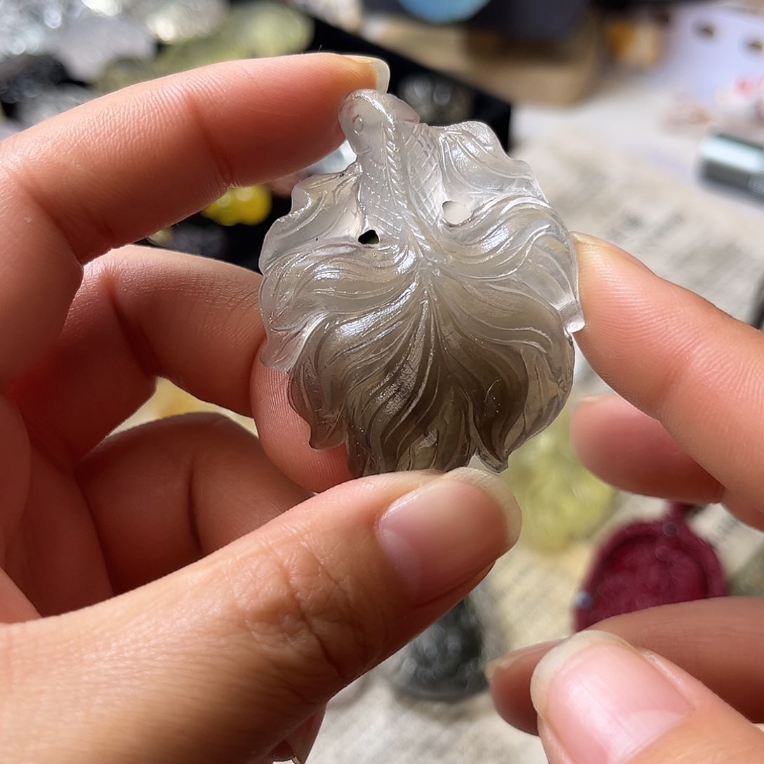 颈饰银S925镶嵌水晶朴*淘茶水鱼