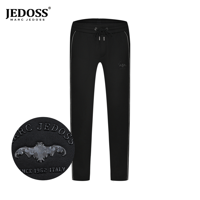 JEDOSS/爵迪斯男装秋冬新款潮牌高周波胶印针织裤026加绒裤子男裤