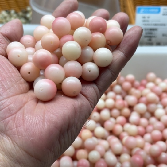白玉菩提吊坠瑕疵13水蜜桃圆珠60颗
