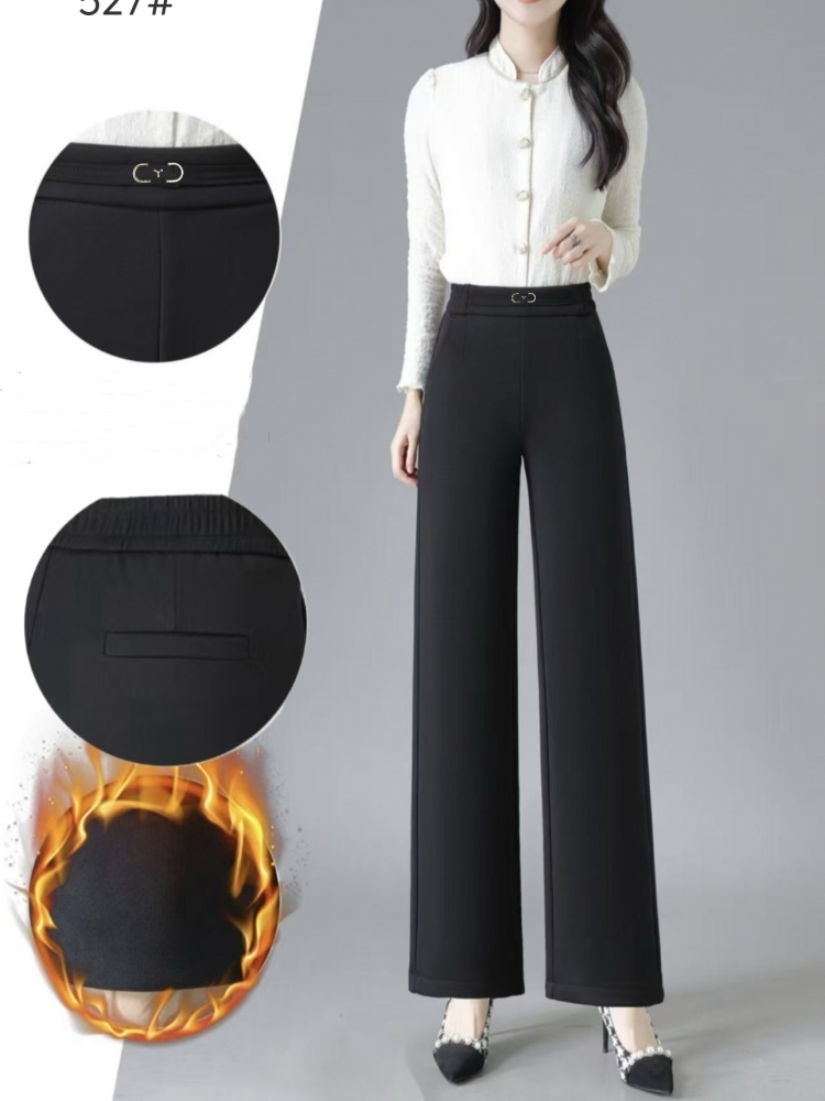 527【裤长97】加绒阔腿裤女2025秋冬新款时尚显瘦休闲裤【C区】