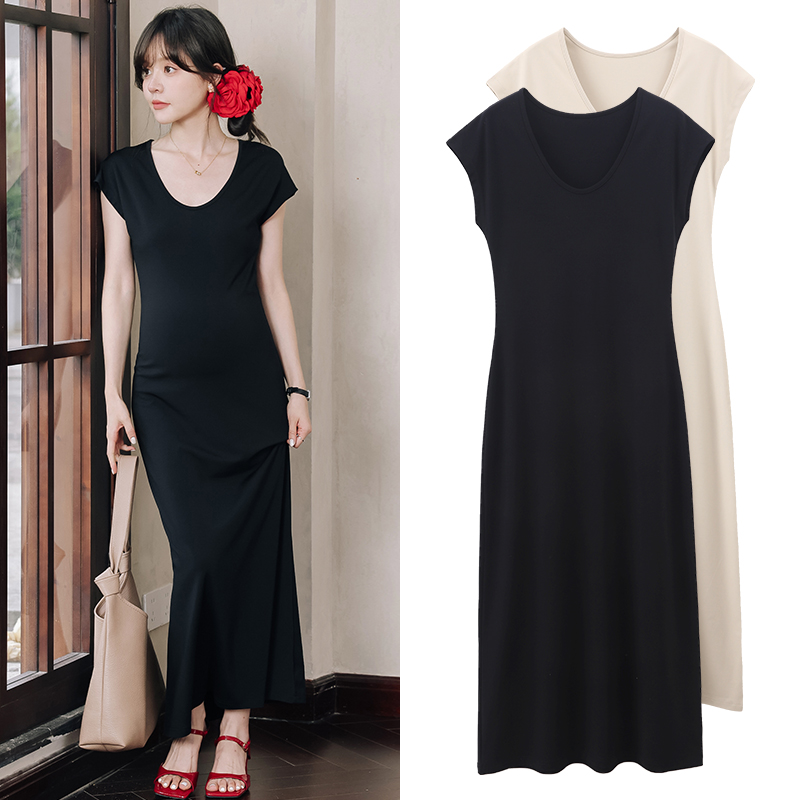 孕妇装夏款上衣2025新款孕妇连衣裙女夏季大码t恤裙子夏装70507