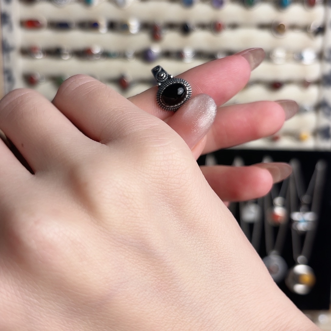 925银925银黑戒指