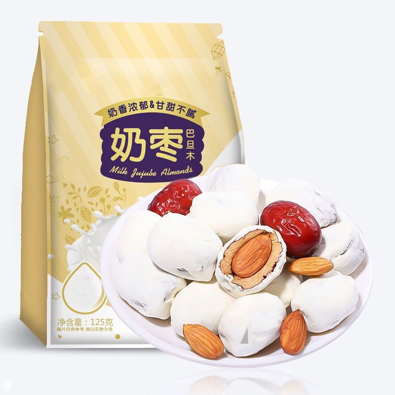 巴旦木奶枣新疆奶枣营养软糯去核浓郁大颗美味丰富好吃夹心零食