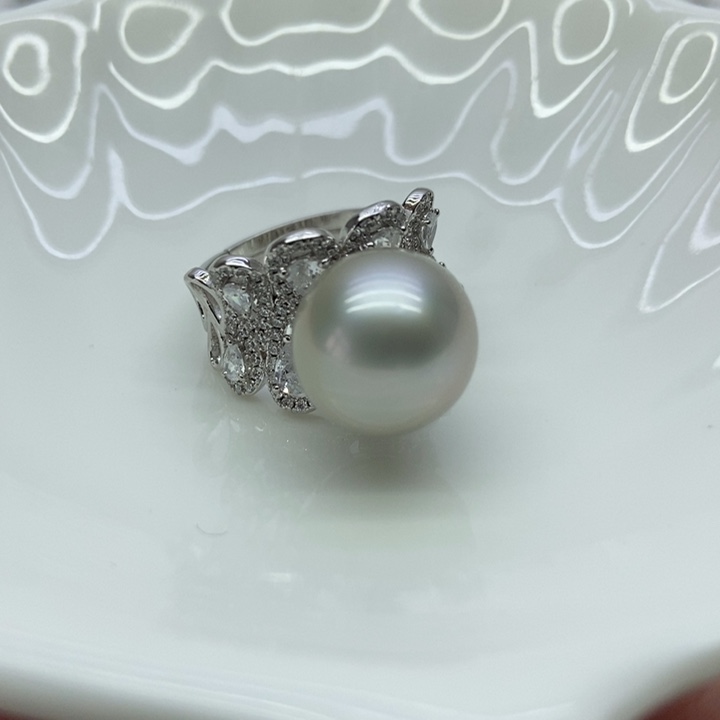 海水珍珠戒指银S925镶嵌