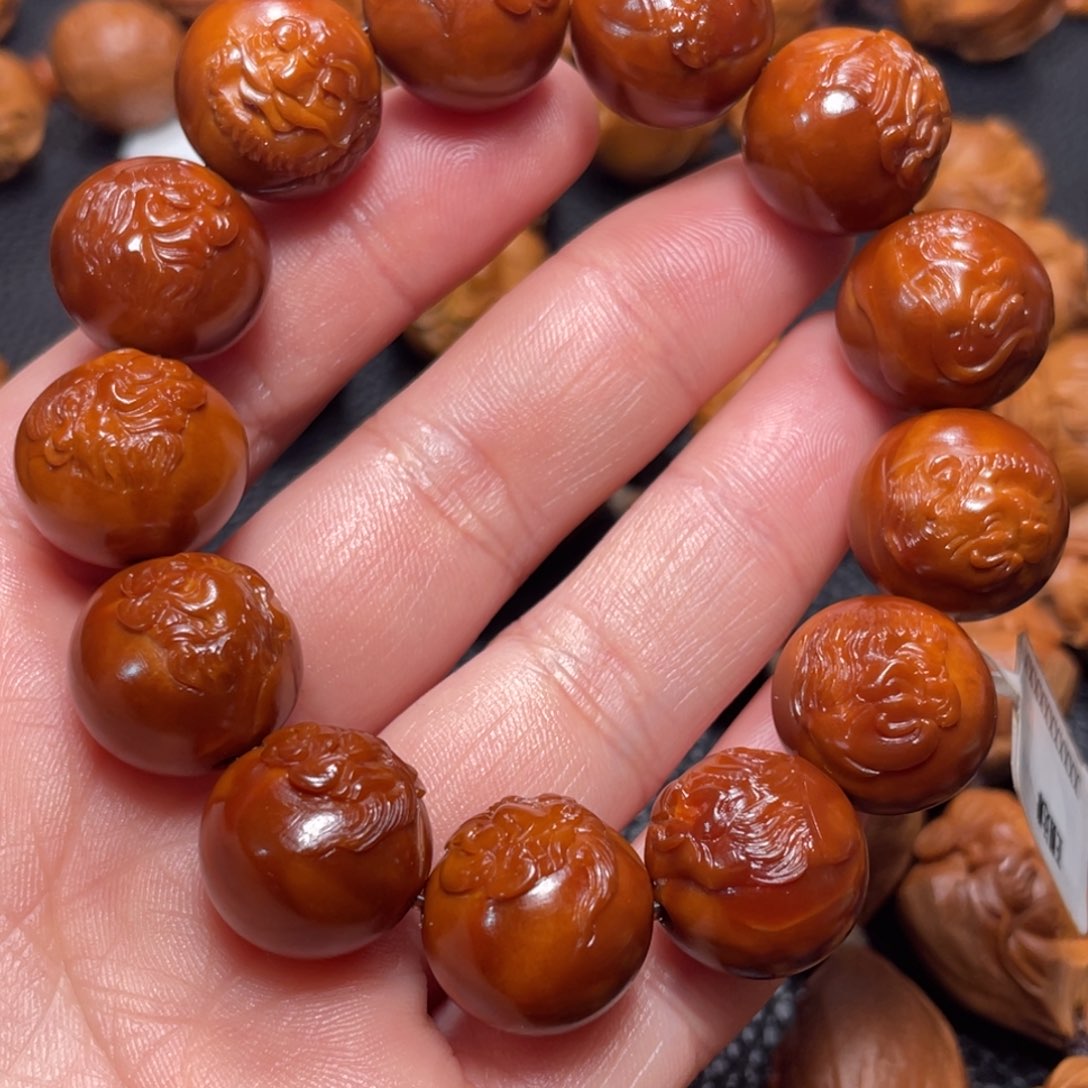 橄榄核手串/手链1.65正圆光珠达摩