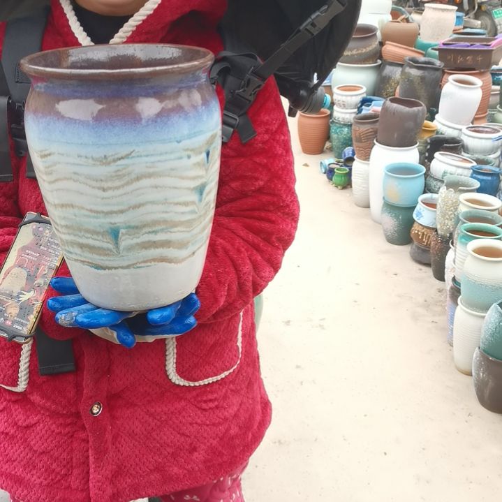 红陶口21高28一个盆子