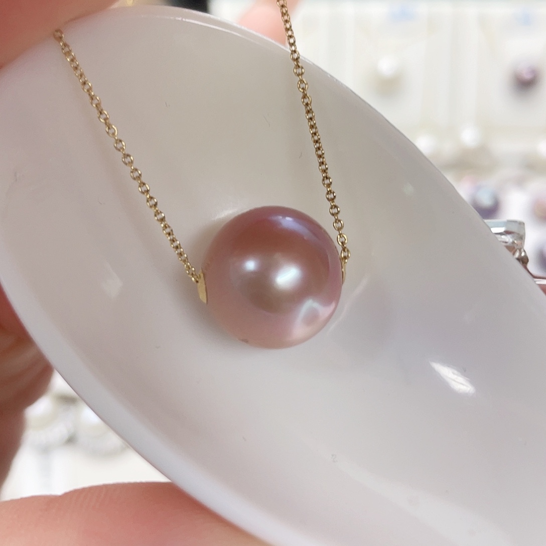 淡水珍珠颈饰18K金镶嵌