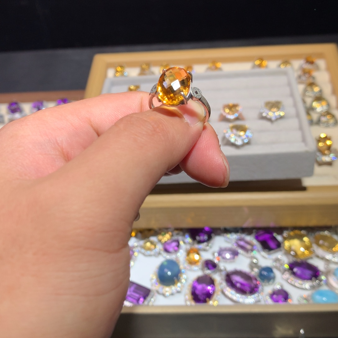 【闪购商品】水晶戒指银S925镶嵌壹**师戒指