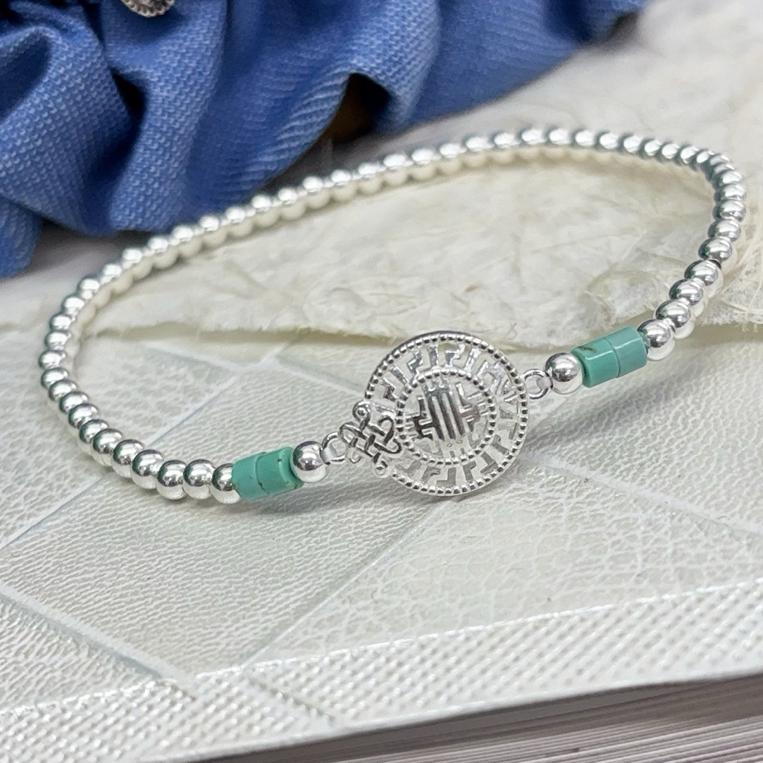 925银银制品 民族风精致细手链时尚复古古法手工SL55