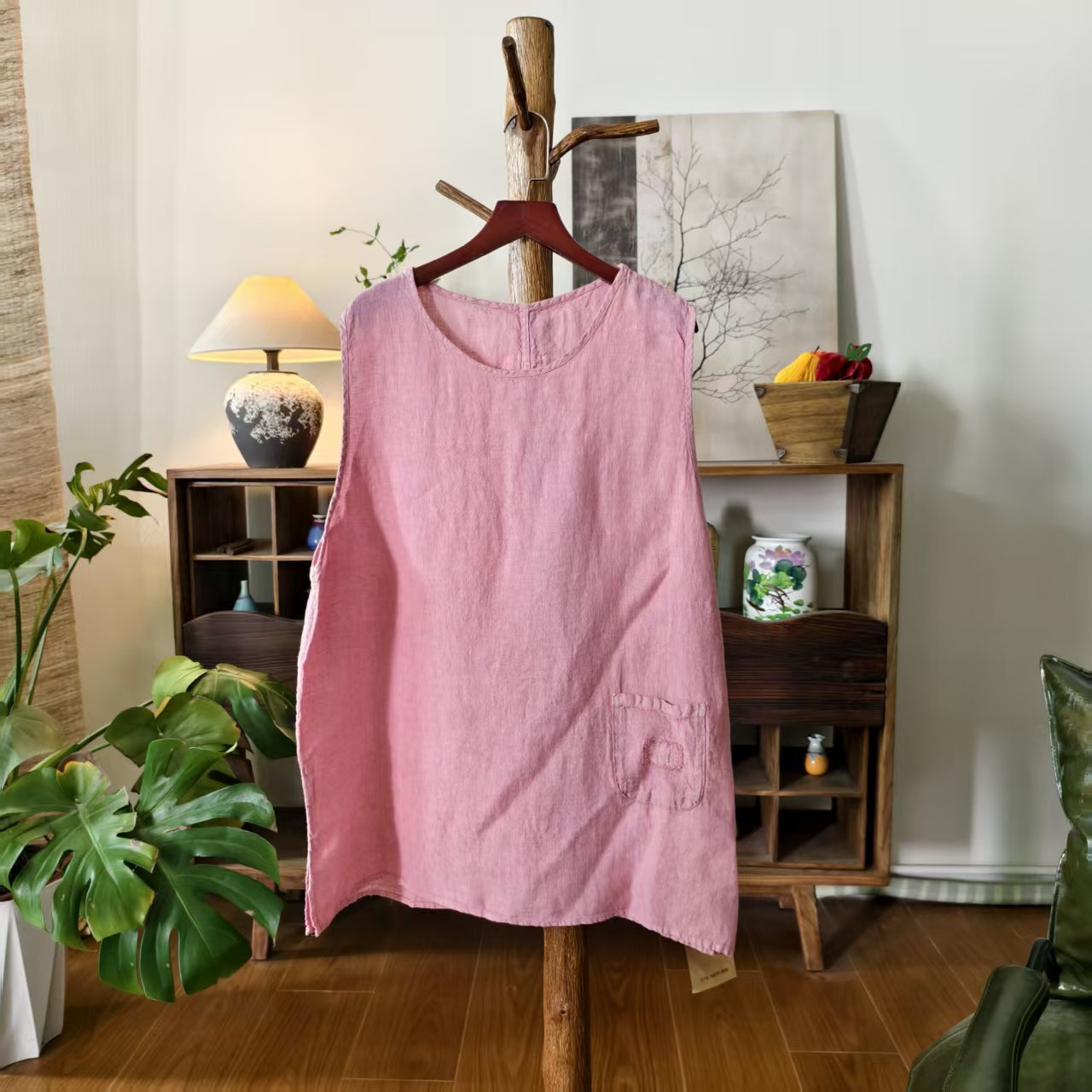 【大梅子推荐】设计款亚麻炒色背心SXBY5131