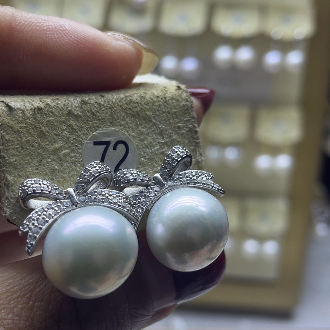 耳饰淡水珍珠银S925镶嵌