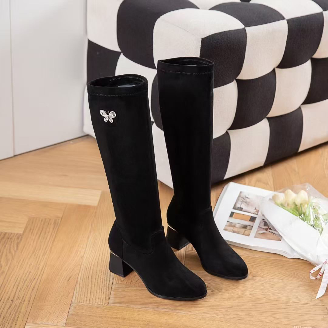 靴下靴骑士靴百搭瘦瘦靴女士显瘦加绒筒靴舒适时尚