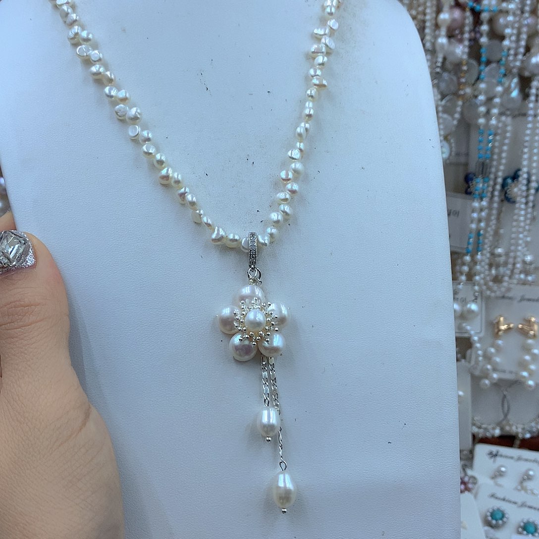 银S925镶嵌淡水珍珠耳饰