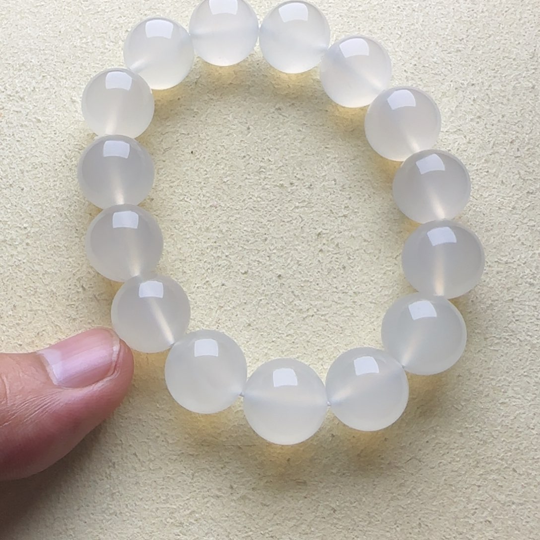 玛瑙/玉髓手链未镶嵌14mm荔枝冻