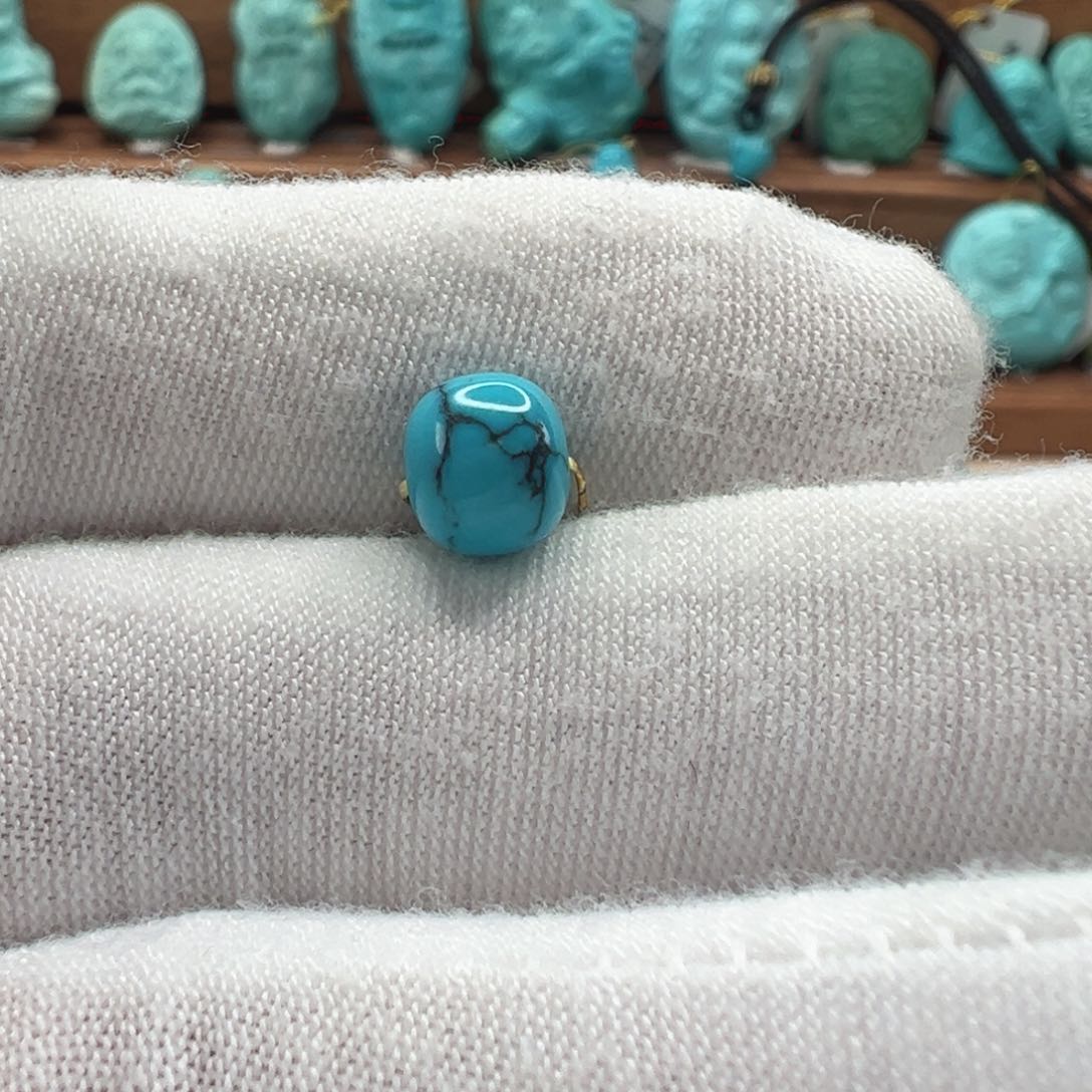 绿松石未镶嵌老型珠7.1mm