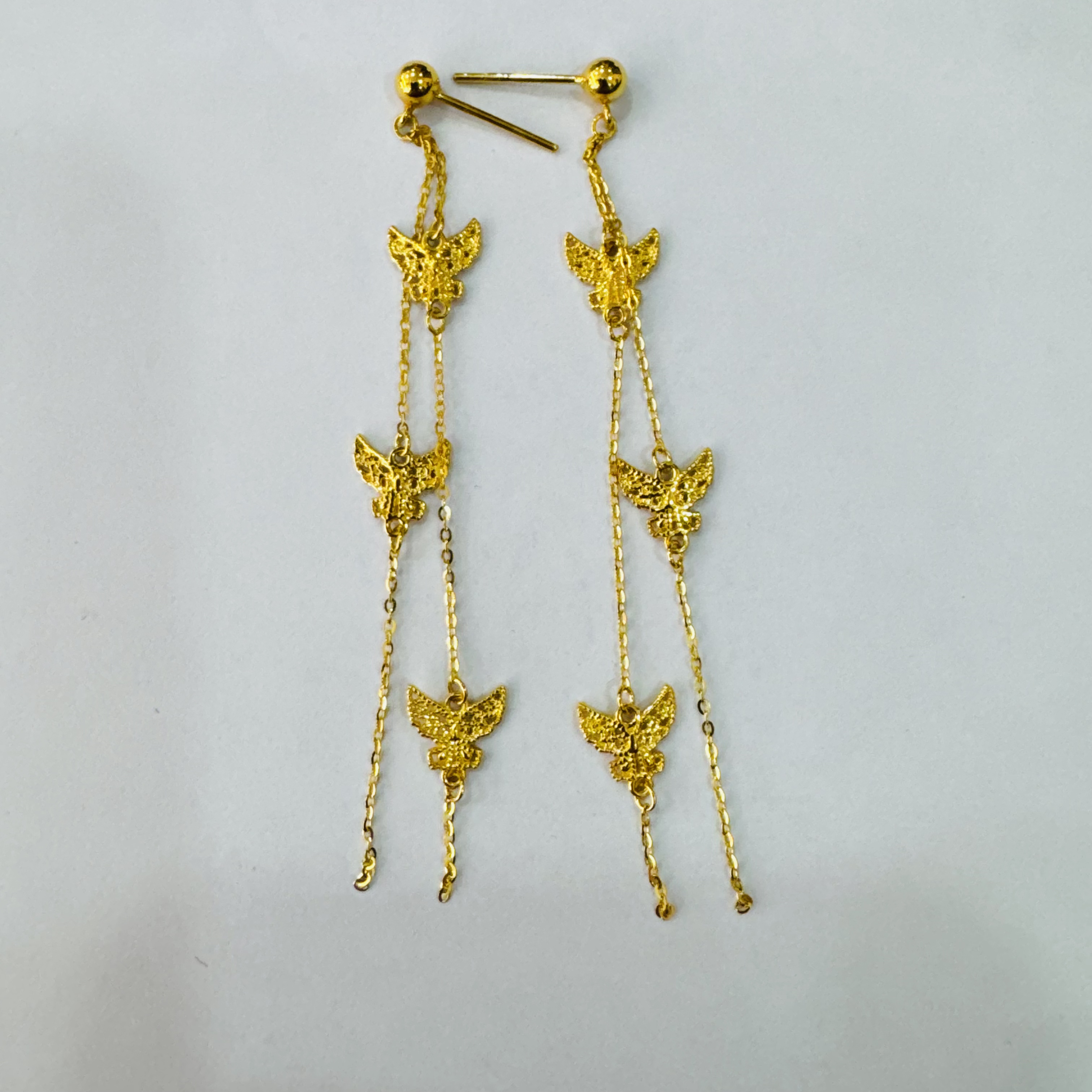 【艺馨专享】足金999饰品 蝴蝶耳钉 4.02 GP