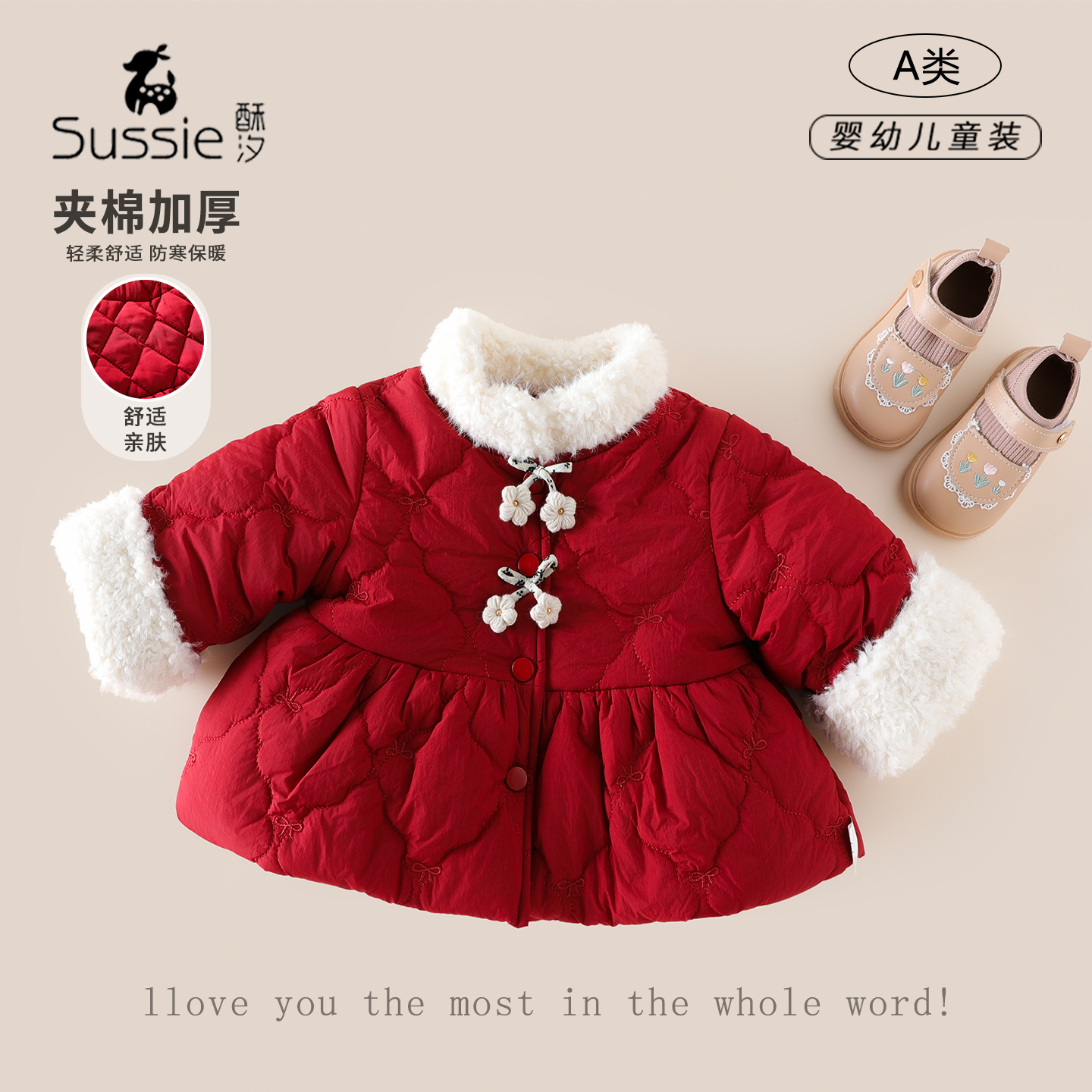 女童冬装棉袄外套2025新款婴儿宝宝冬款加厚保暖小童棉服衣服