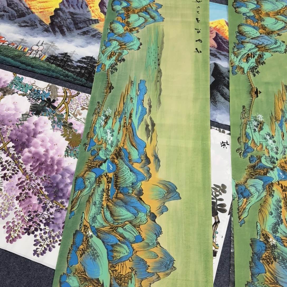 认****国画180×50精品千里江山图手绘