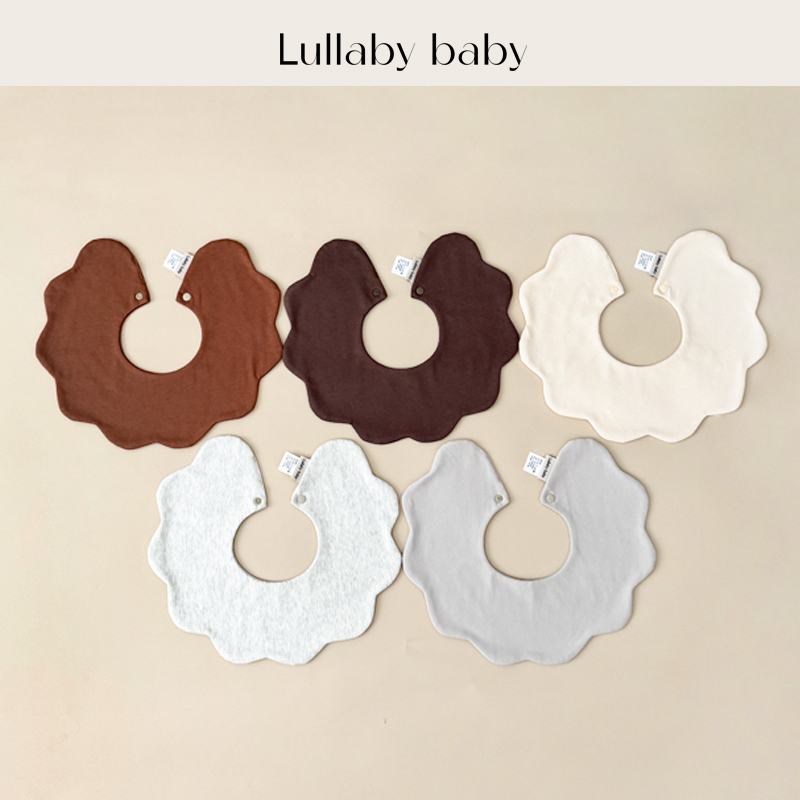 lullabybaby婴儿口水巾纯棉花瓣口水巾360度可旋转围兜新生儿围嘴