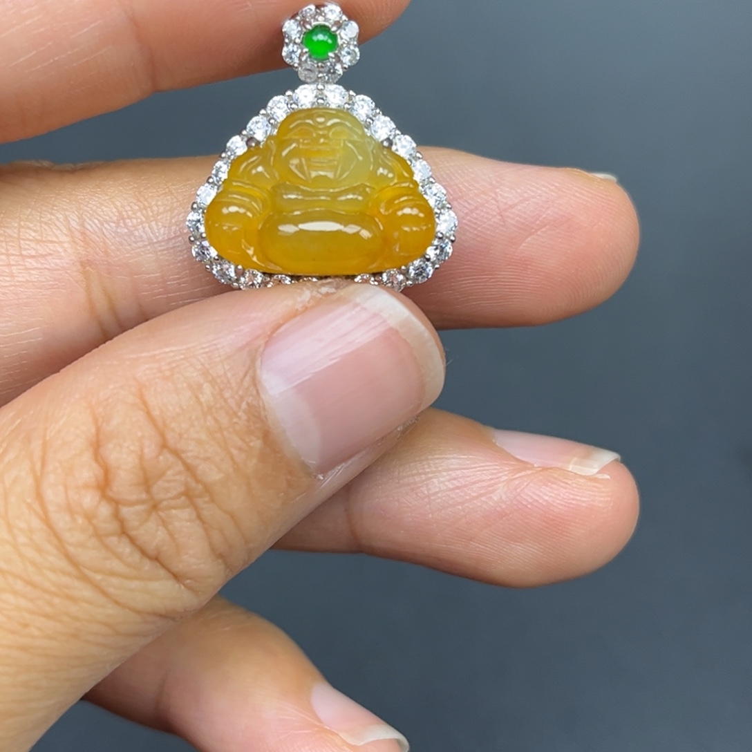 翡翠银S925镶嵌吊坠(不含链)