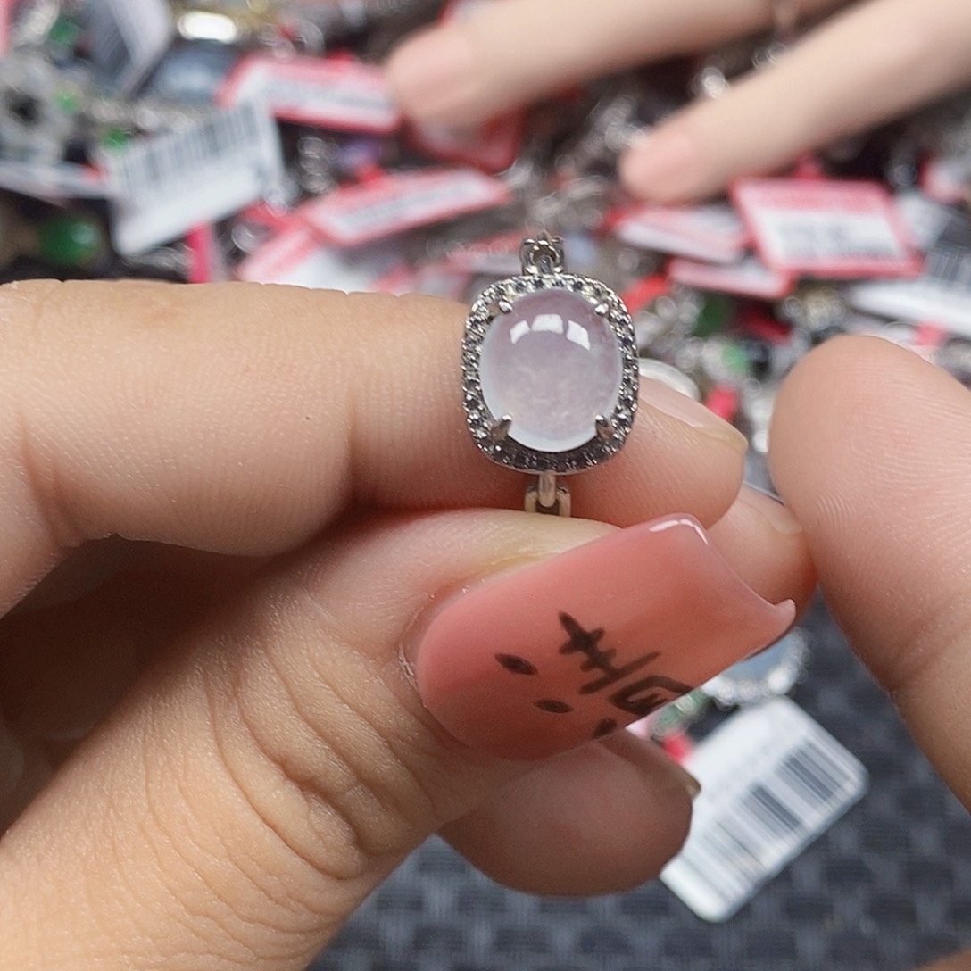 翡翠银S925镶嵌戒指