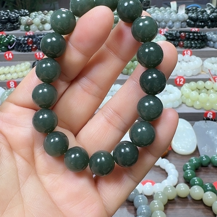 未镶嵌手链和田玉新疆且末蓝卡12