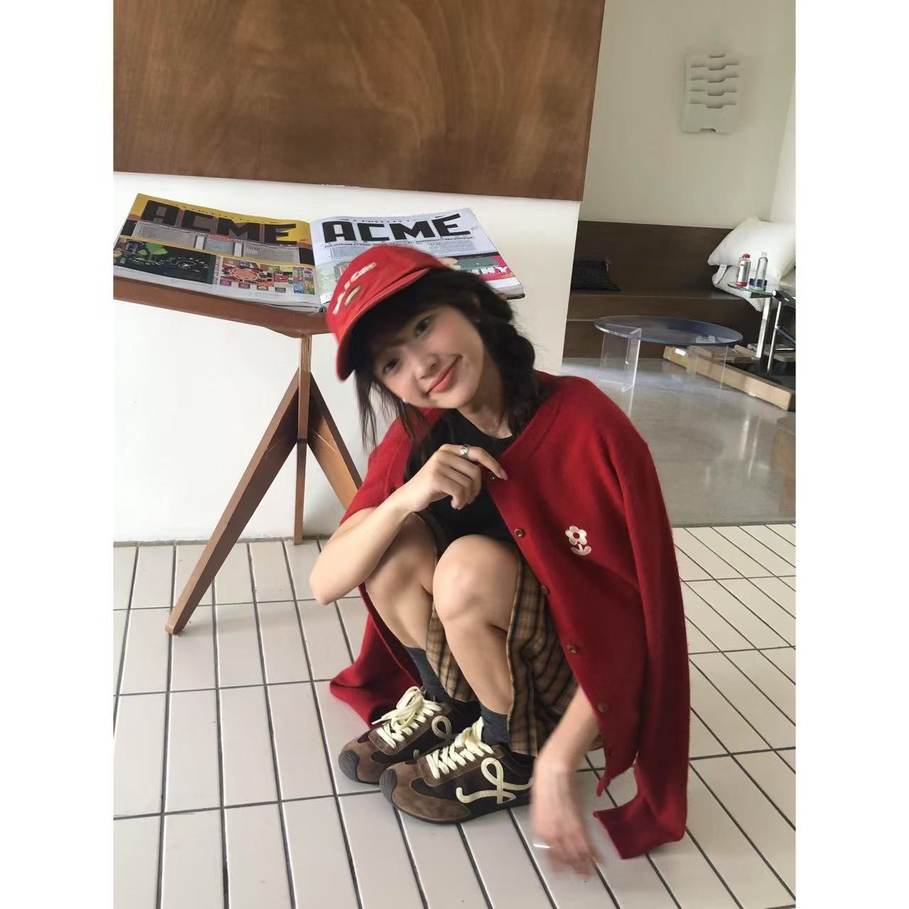 徐秋阳 花朵针织  秋季新款百搭时尚休闲显瘦毛衣外套4405-