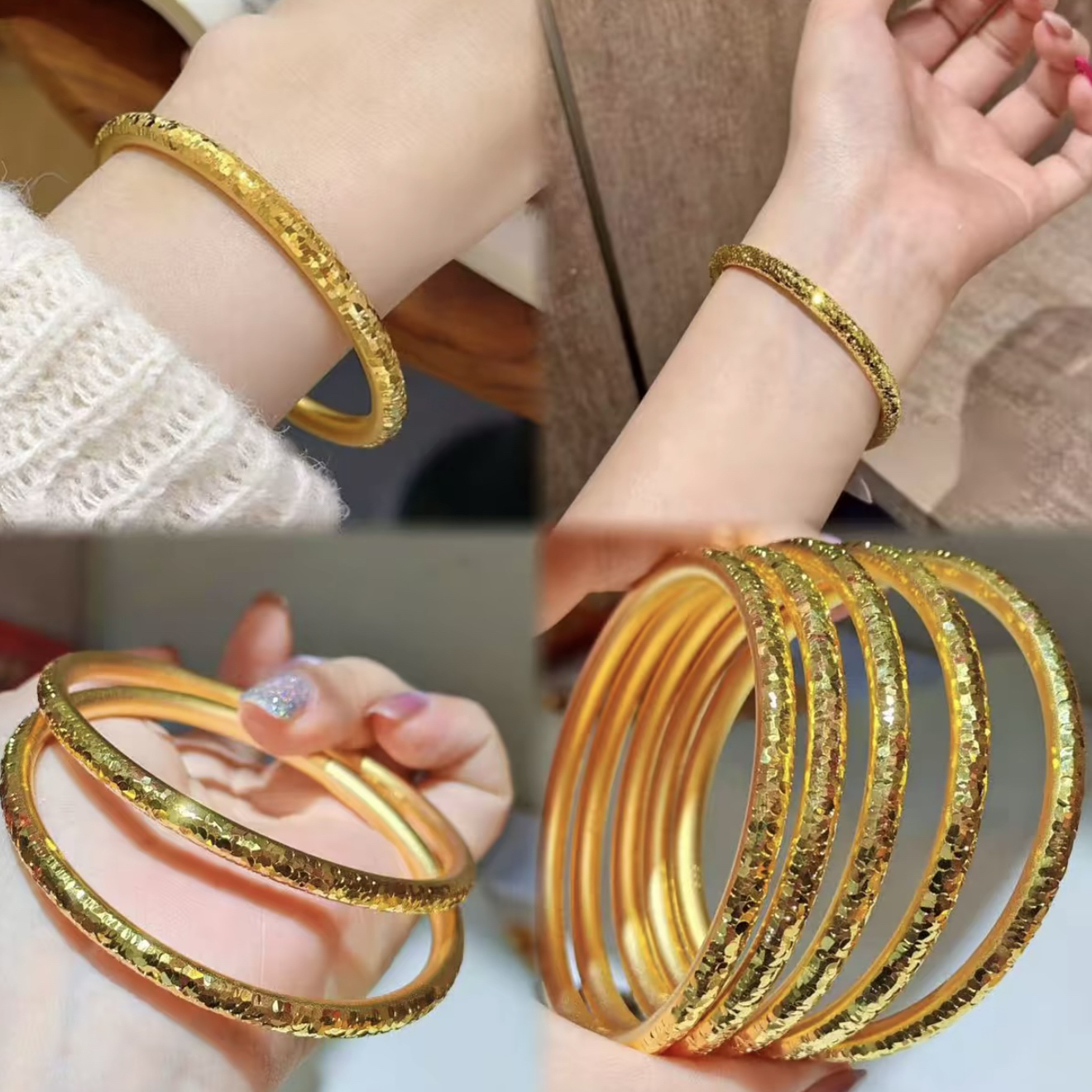 铜合金手镯 古法铜合金碎冰冰设计感网红爆款原创设计手镯