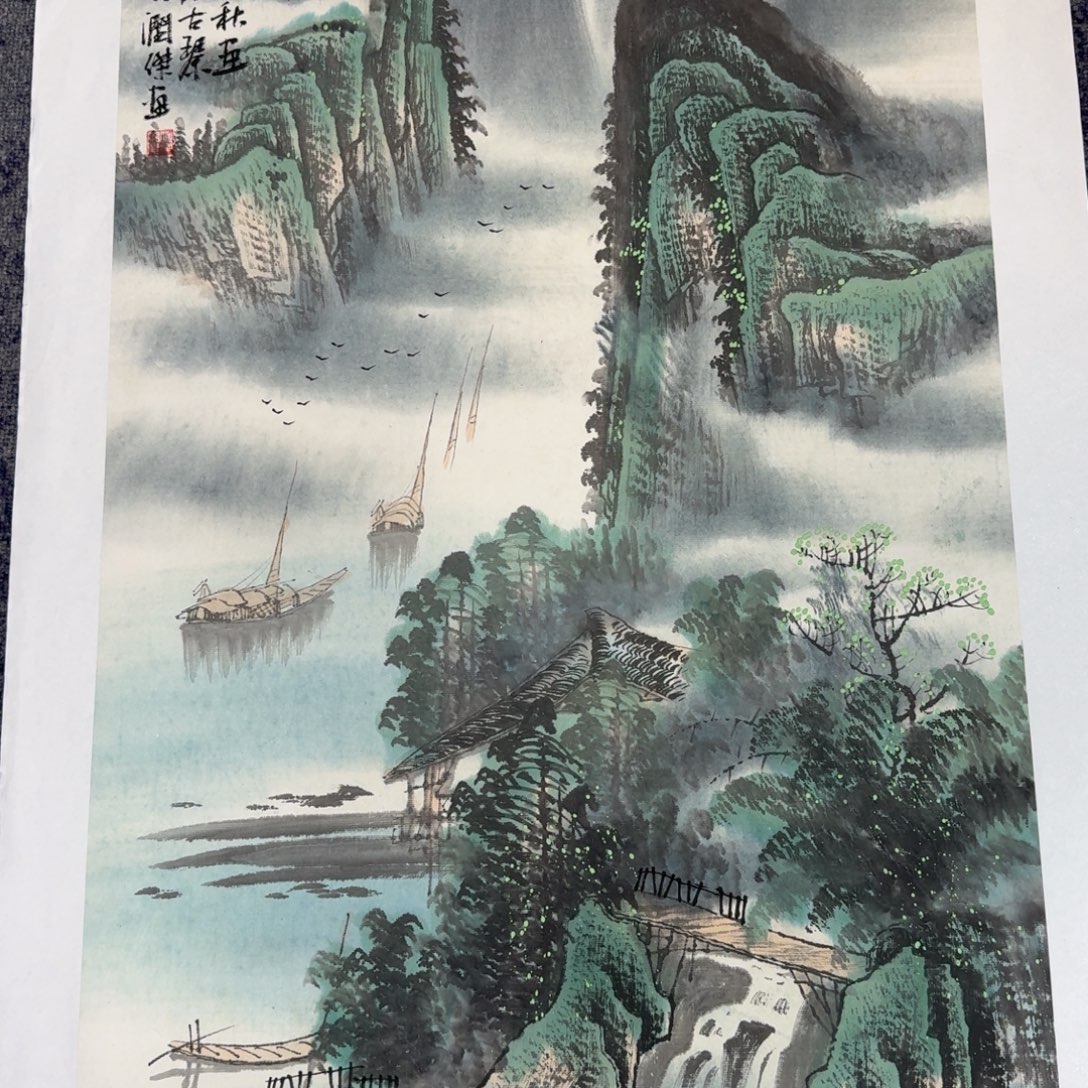 国画纯手绘山水花鸟作品