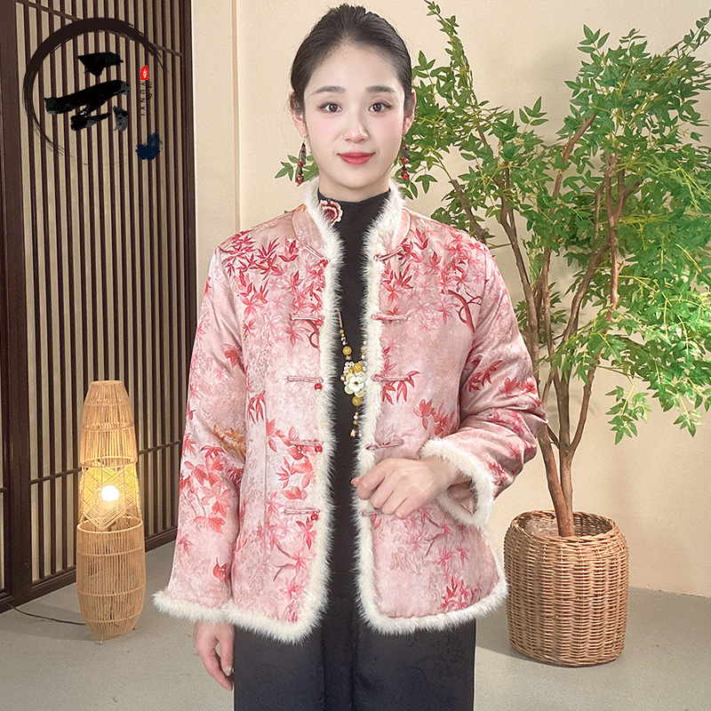 云汐1125款新中式国风立领百搭保暖棉服外套