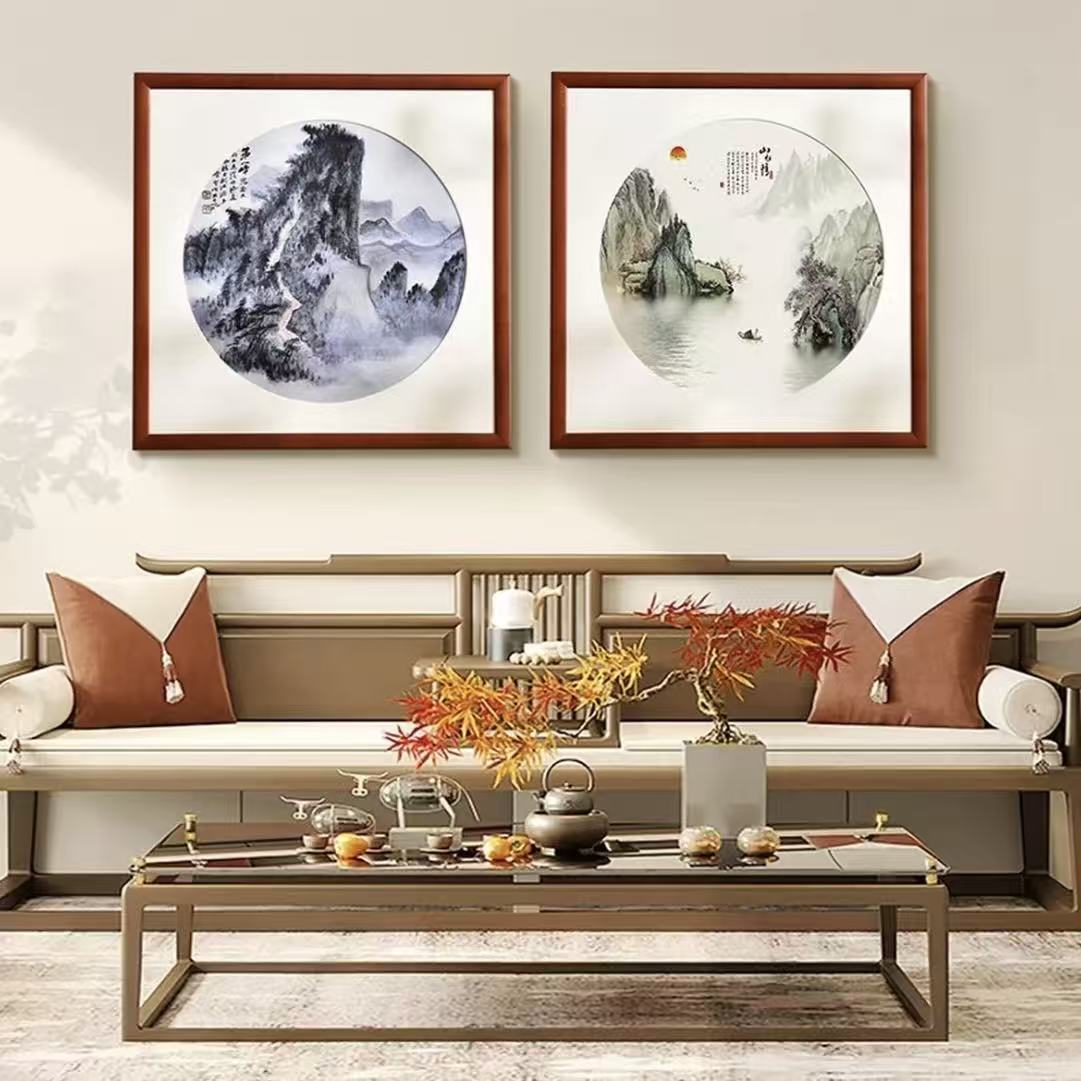 80*80实木斗方画框榫卯结构可定制用于字画装裱挂墙装饰