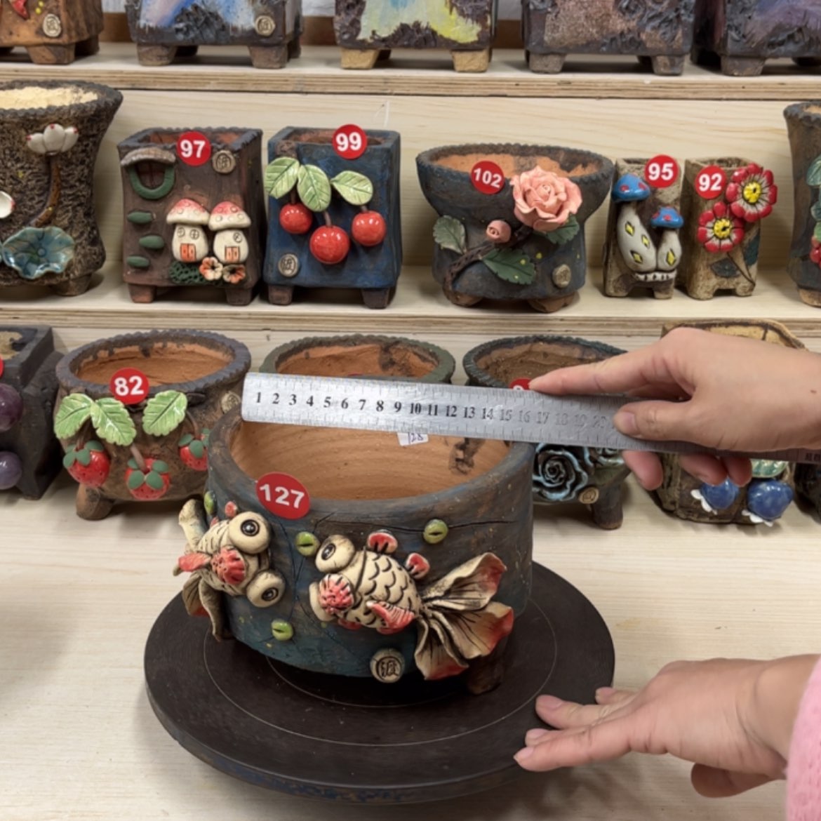 【闪购商品】紫砂花盆127号内口15外高13