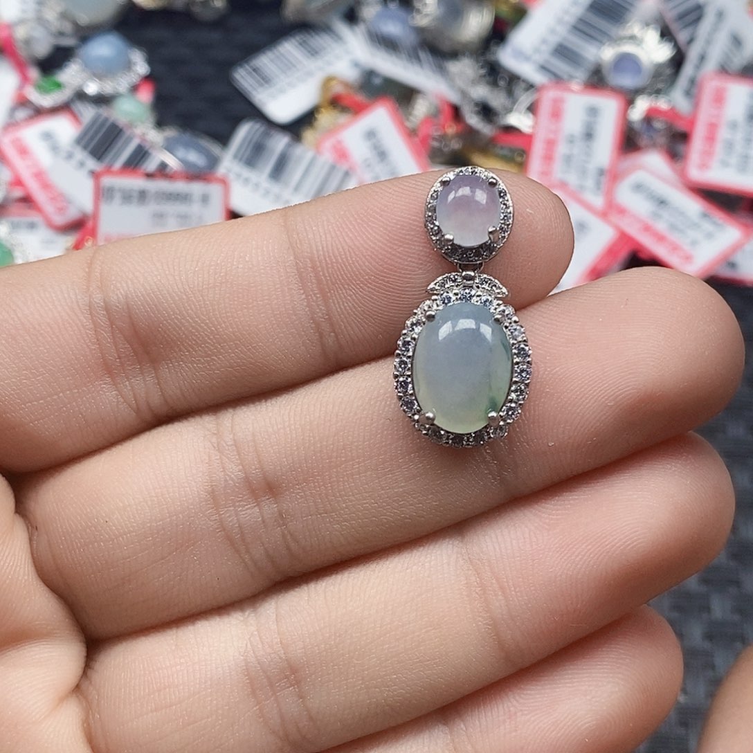 翡翠银S925镶嵌戒指