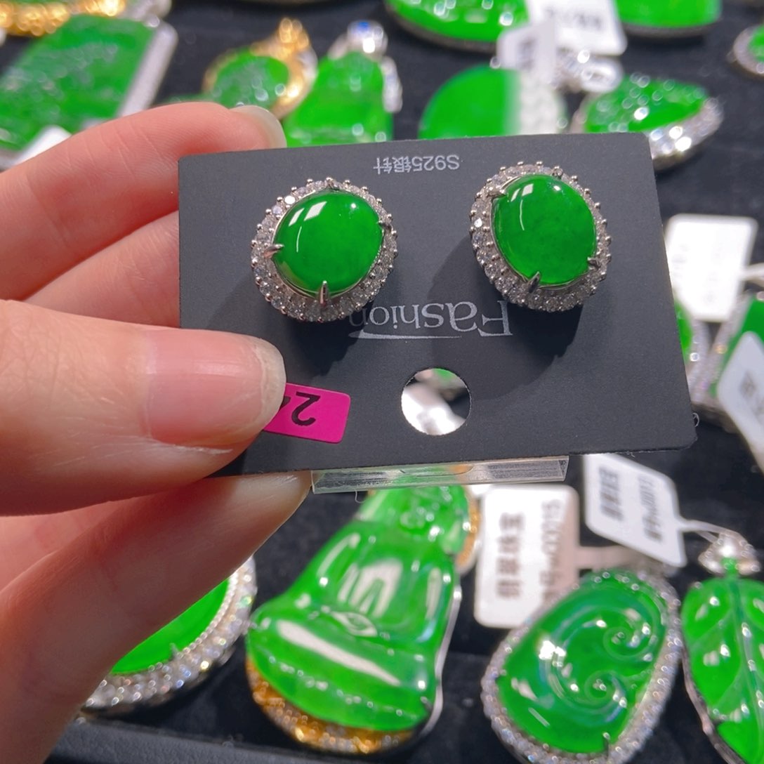 翡翠吊坠(不含链)银S925镶嵌