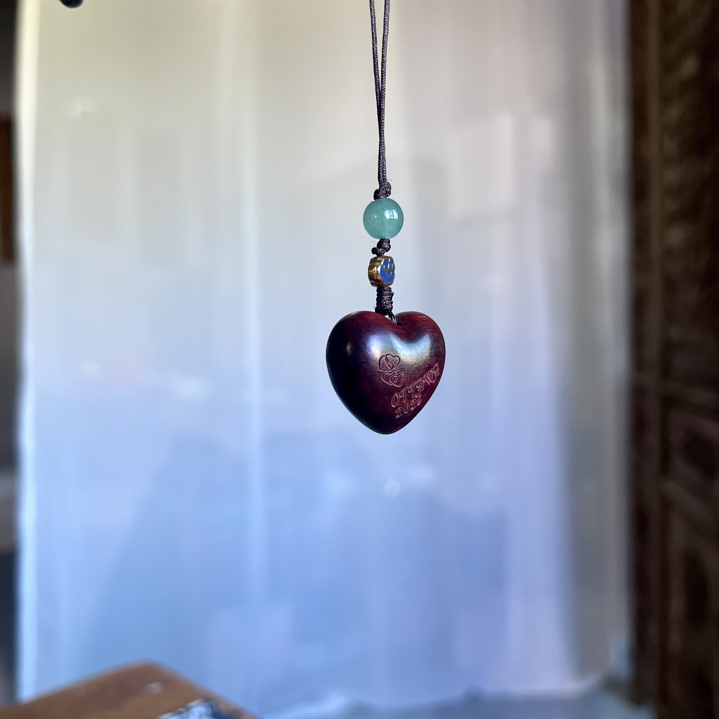 小叶紫檀木爱心钥匙扣汽车手机链精美男女适用挂饰