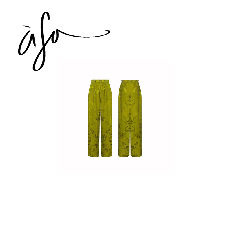 ASA-【两色提花垂坠休闲长裤TY】