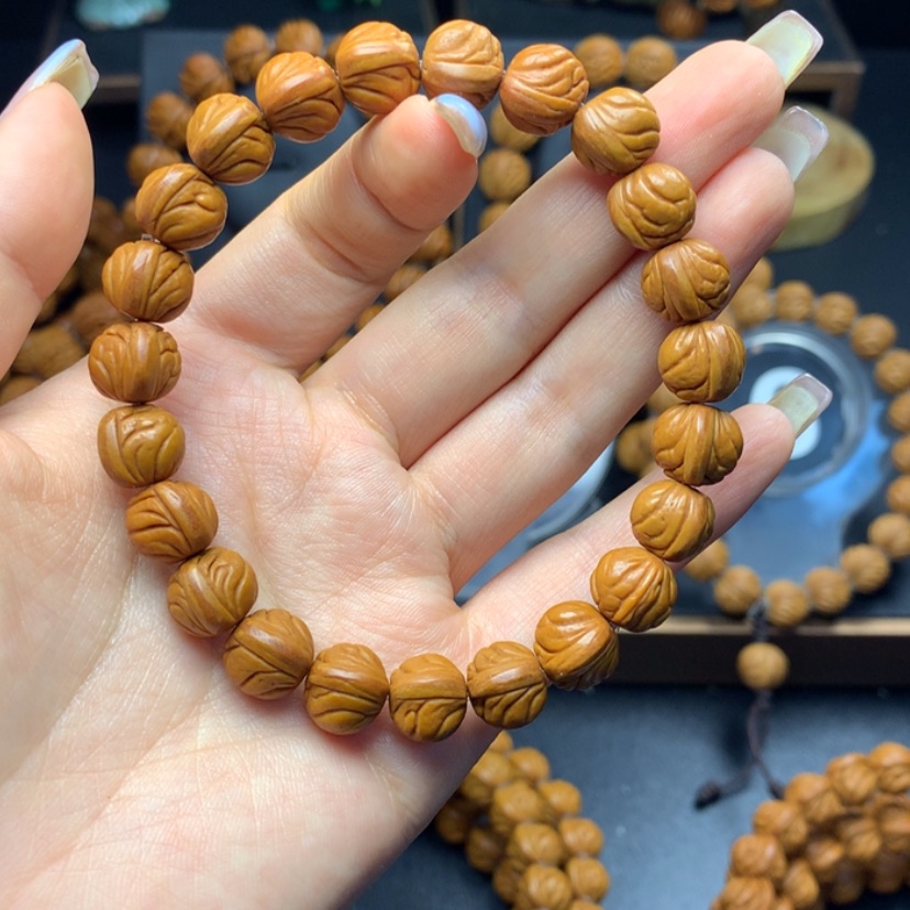 【闪购商品】桃核手串橙***n野生玉龙脊11