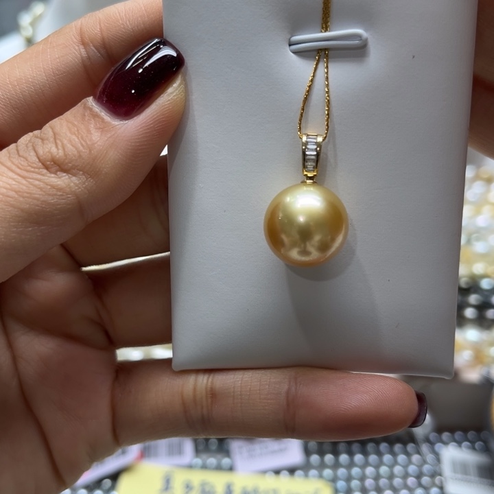 海水珍珠吊坠(不含链)18K金镶嵌