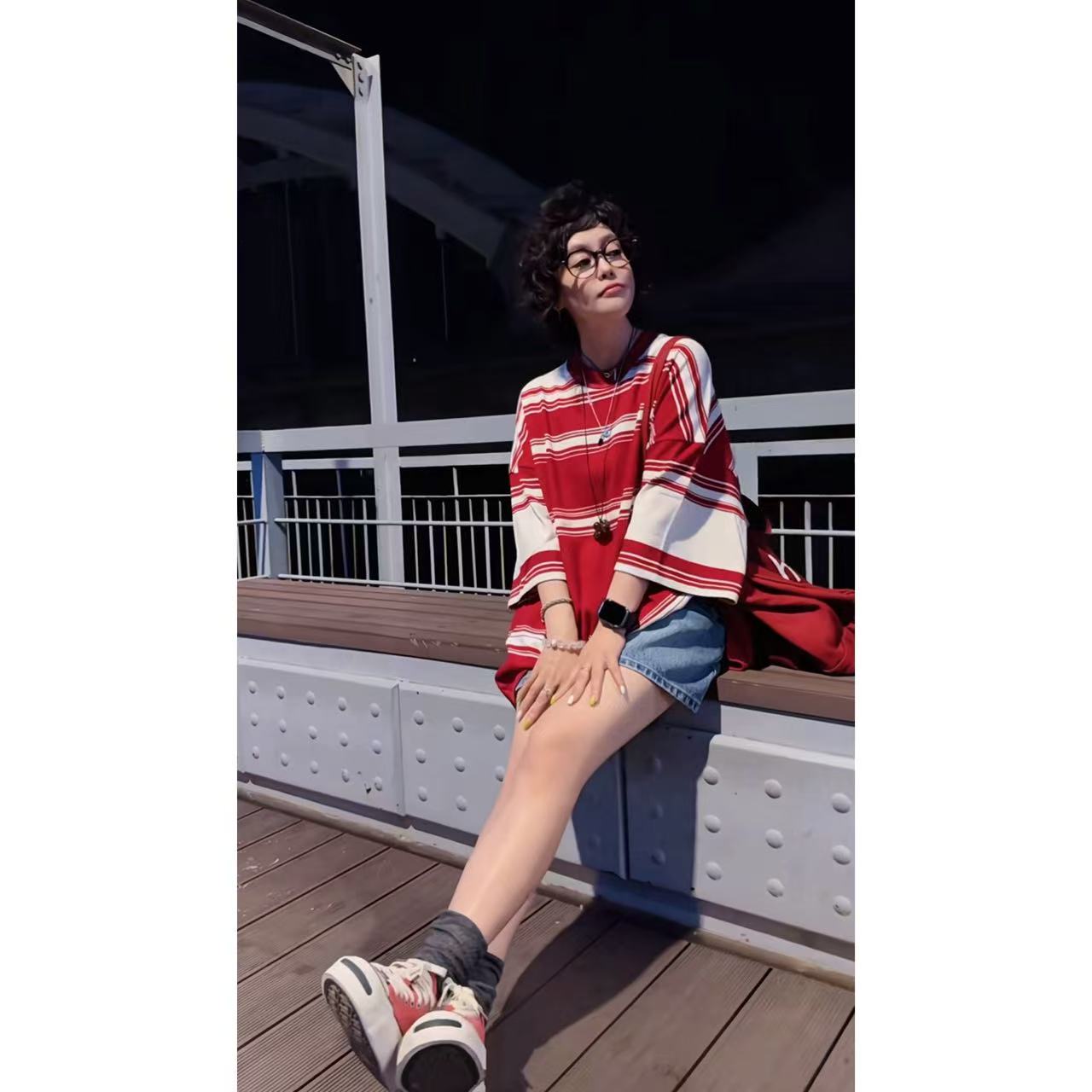 【佳姐专属】27092 - 新款JVM定制时尚百搭休闲条纹短袖T恤6/30