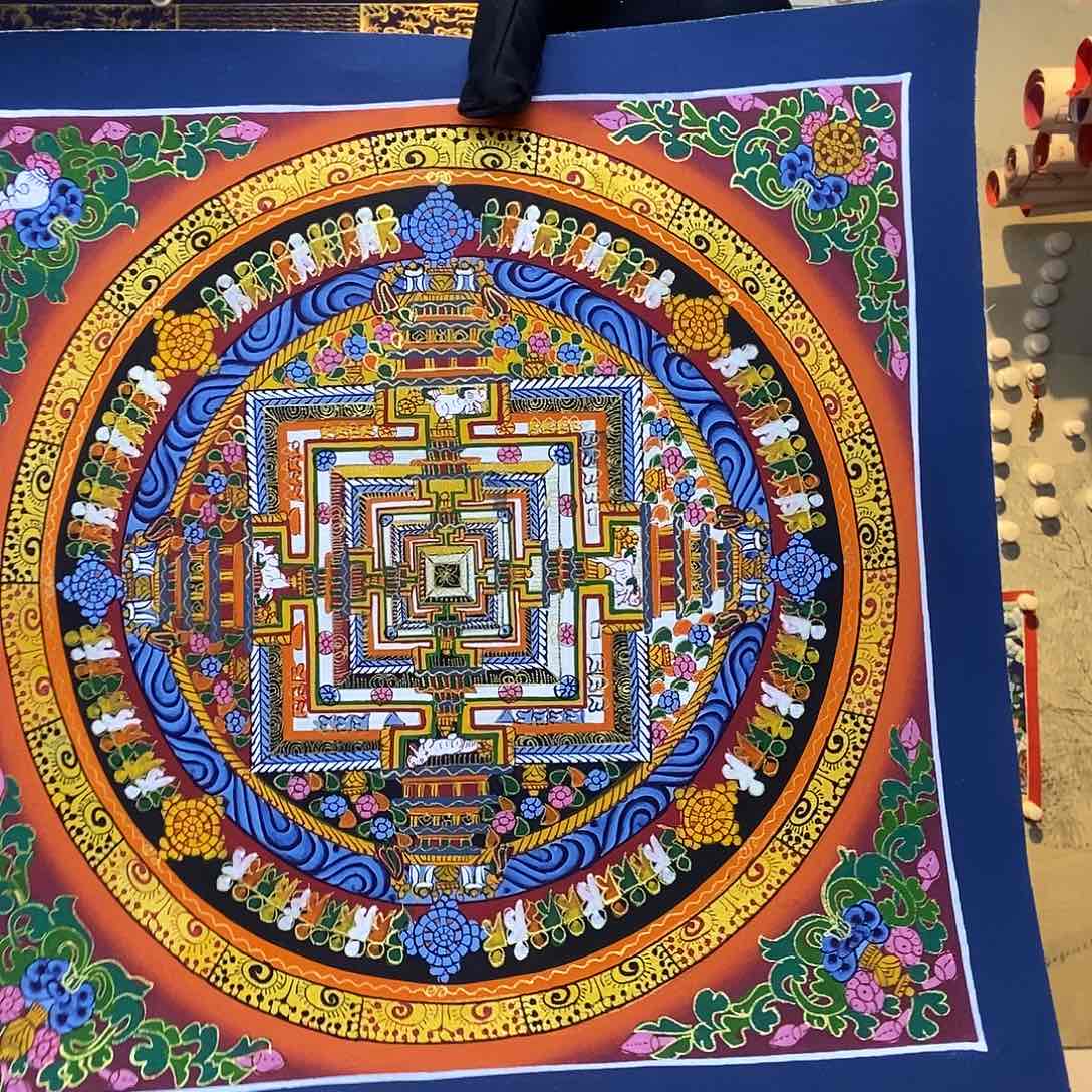 卷轴画纯手绘坛城唐卡27厘米左右