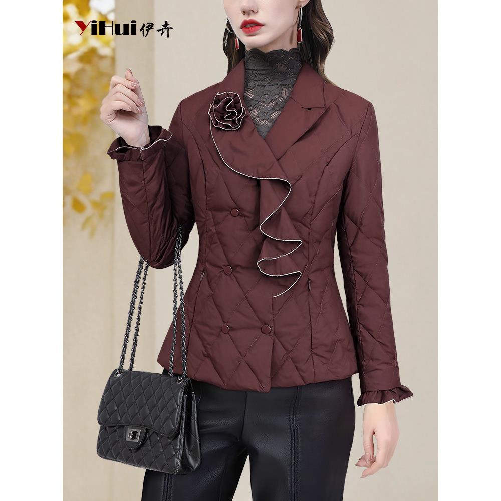 YIHUI伊卉羽绒服女冬季90白鸭绒时尚收腰羽绒外套小个子WH257103